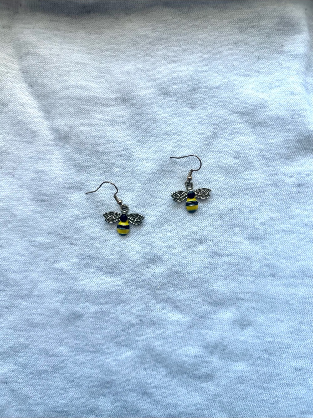 Silver Bumble Bee Earrings